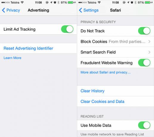 Bu Pesky Varsayılan iOS 7 Ayarları gizliliğini değiştirmek İsteyebilirsiniz