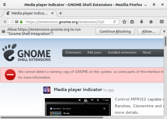 Gnome Kabuğu Entegrasyonu uyarısı