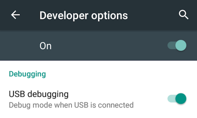 android'de usb hata ayıklamayı etkinleştir