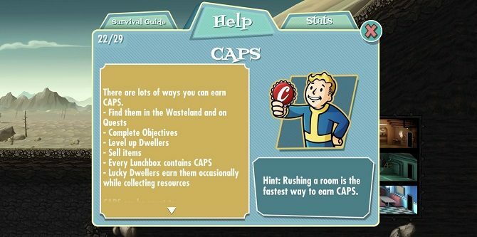 fallout shelter earn caps ekran görüntüsü