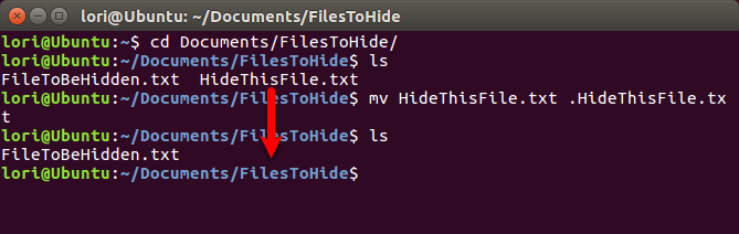 Linux'ta Terminal'i kullanarak dosya gizleme