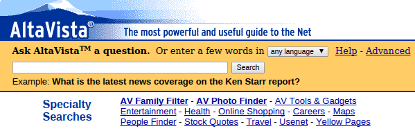 Eski arama motoru altavista