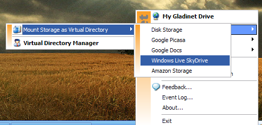 Çevrimiçi Hizmeti Gladinet ile Ağ Sürücüsü Olarak Eşleme (Windows) createtoreageglad