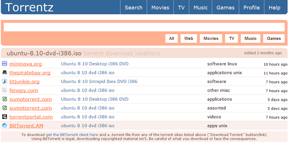 Tüm Torrent Downloaders için en iyi Torrent Arama Motorları torrentztptrnt