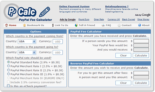 PPCalc - Çevrimiçi PayPal Ücret Hesaplayıcı