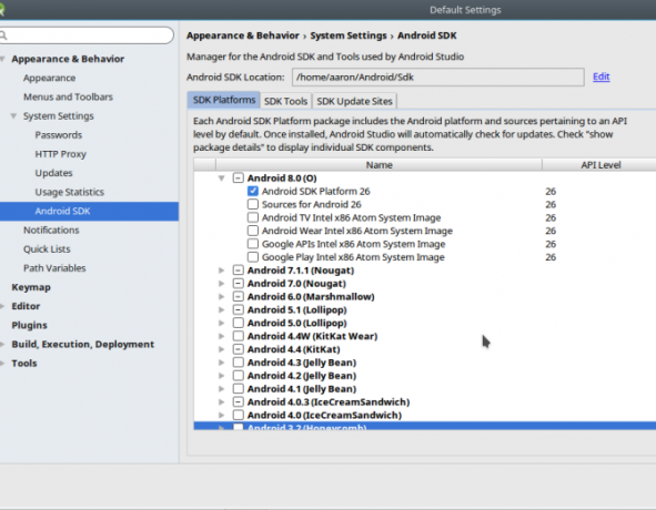 android sürümleri sdkmanager sürümleri