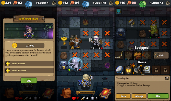 dungelot parçalanmış topraklar ios roguelike