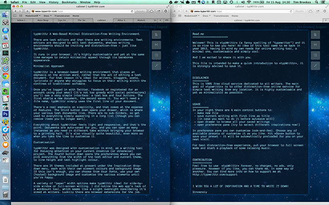 typWrittr: Tarayıcınızda Yan Yana Özelleştirilebilir, Dikkatsiz Yazma Ortamı