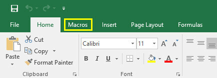 excel makroları sekmesi