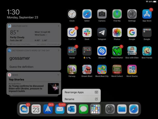 iPadOS Dock'ta Uygulamaları ve Klasörü Yeniden Düzenleme