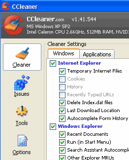 Bilgisayarınızı hızlandırmak için freeware ccleaner