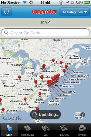 İPhone & Meporter'ınızı Kullanarak Mobil Vatandaş Gazeteci Olun ana harita