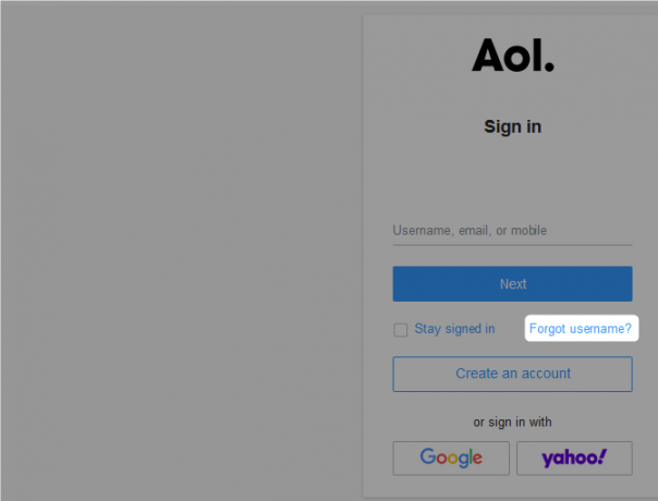 aol giriş penceresi kullanıcı adını unuttum