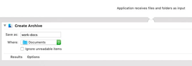 Mac'te seçilen dosyalardan arşiv oluşturmak için Automator uygulaması