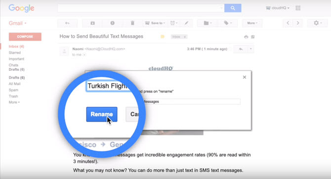 Gmail için E-postayı Yeniden Adlandır