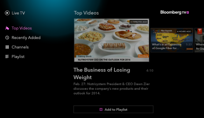 Bloomberg TV + Android TV uygulaması