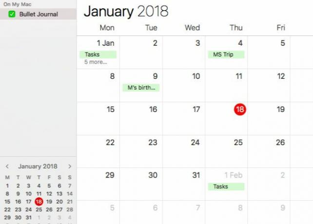 Mac'te bir günlük günlüğü için Takvim'i kullanma