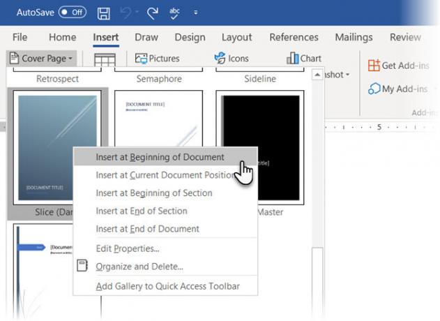 Microsoft Word'de kapak sayfası ekle