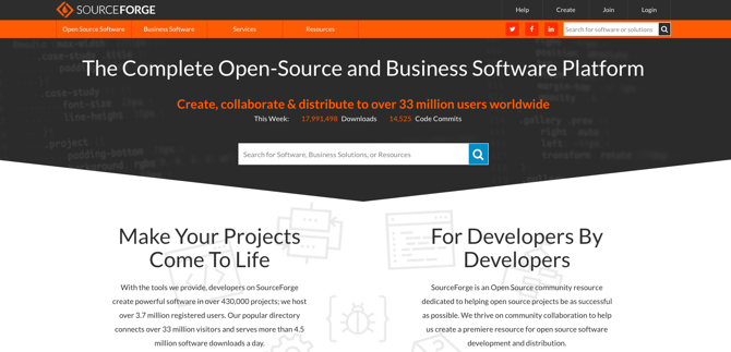 SourceForge Ekran Görüntüsü