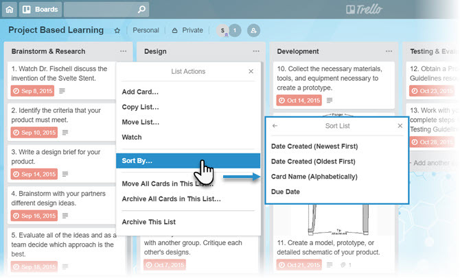 Trello Kartlarını Tek Tıklamayla Sıralama