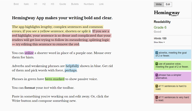 Hemingway Editör Web