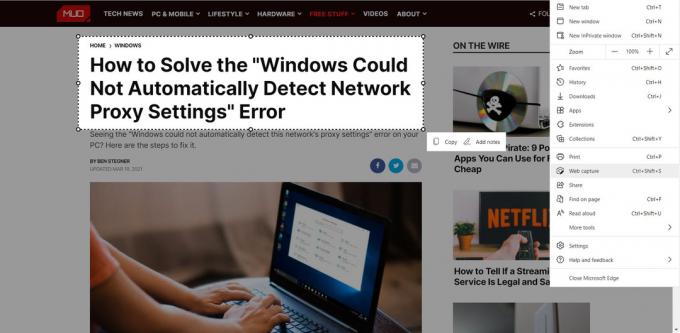 Microsoft Edge Web Yakalama Özelliği