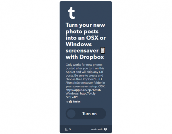 Ultimate IFTTT Kılavuzu: Bir Pro 50IFTTT gibi Web'in En Güçlü Aracı'nı kullanın TumblrPhotosToScreensaver