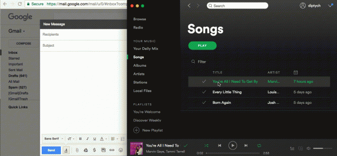 spotify sürükle ve bırak