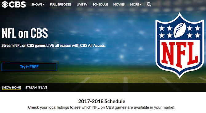 cbs tüm erişim nfl