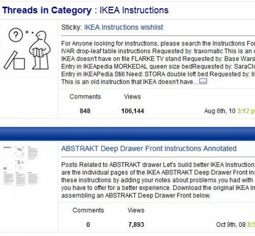 ikea mobilya için montaj talimatları