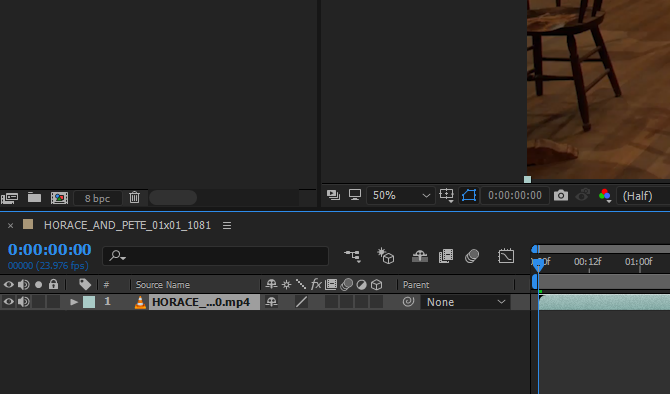 Adobe After Effects örnek zaman çizelgesinde Metni İzleme