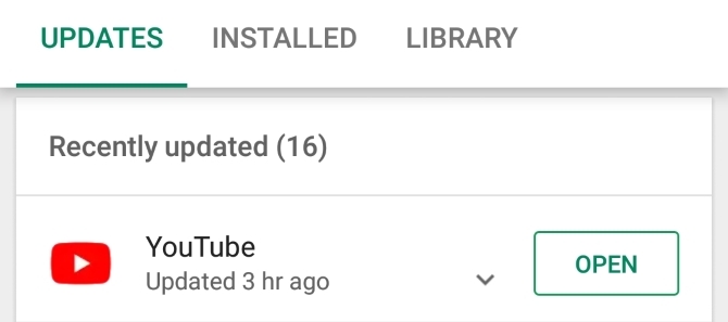 Android'de YouTube'u güncelleme