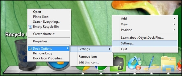 ObjectDock: Masaüstünüzü Hızla Özelleştirin ve İşlevselliğini Artırın [Windows] ObjectDock Sağ Tıklama Dock Seçenekleri Ayarları