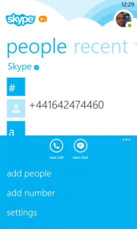 Muo-WP8-skype-menü