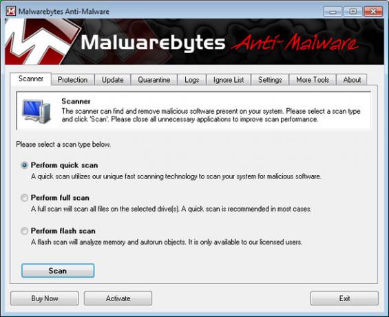 Bu Ücretsiz Bir Kerelik Tarama Antivirüs Araçları [Windows] ücretsiz antivirüs araçları malwarebytes ile temiz olduğundan emin olun