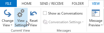 Outlook Geçerli Görünüm Ayarları Sekmesi
