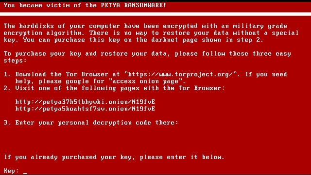 Petya Ransomware Kurban Oldun