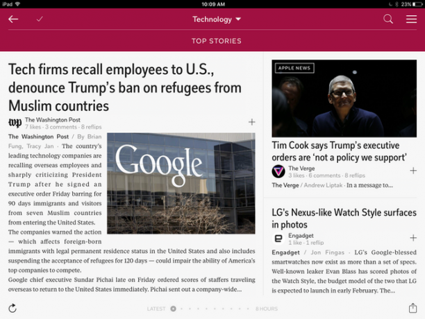 ipad haber uygulamaları flipboard