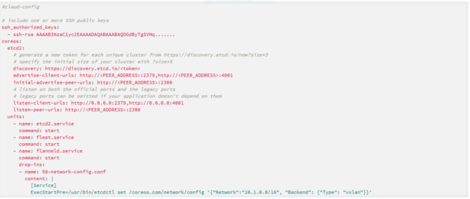 CoreOS Cloud Config Örneği