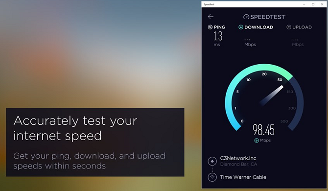 speedtest windows 10 uygulaması