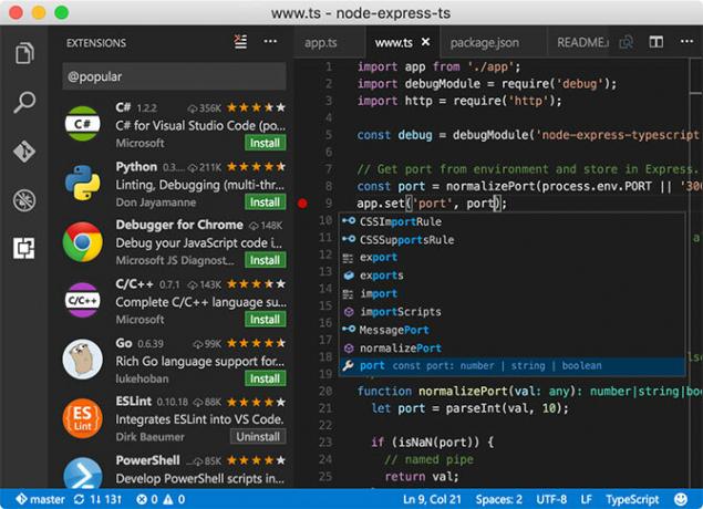 Mac için Visual Studio Code ücretsiz metin editörü