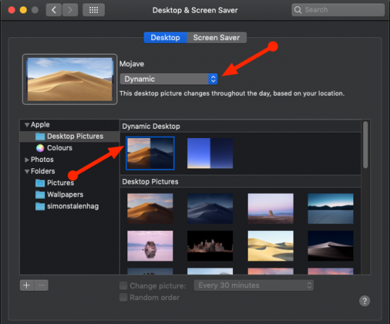 macOS Mojave Dinamik Masaüstü Ayarları