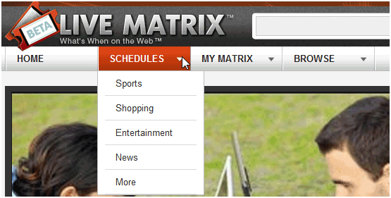 Live Matrix: Live Events Online için bir program livematrix2