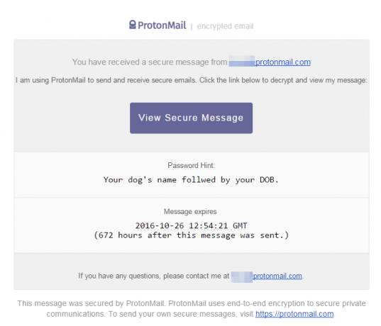 ProtonMail Şifreli Mesaj Gönderildi