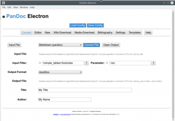 pandoc pandocelectron ui dönüştürmek