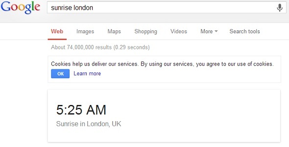 Her Zaman Kullanışlı Tutmak için 8 Google Arama İpuçları google sunrise london