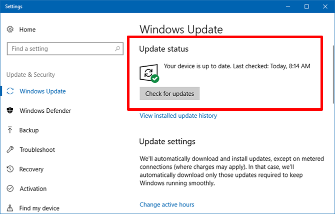 Windows 10 güncellemeleri kontrol et