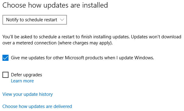 Windows 10 Güncelleştirmelerin Nasıl Yükleneceğini Seçin