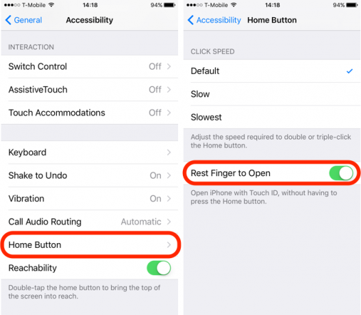 iOS 10 Özellik Dinlenme Parmağı Açılacak