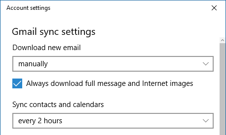 Windows Calendar Sync Ayarları